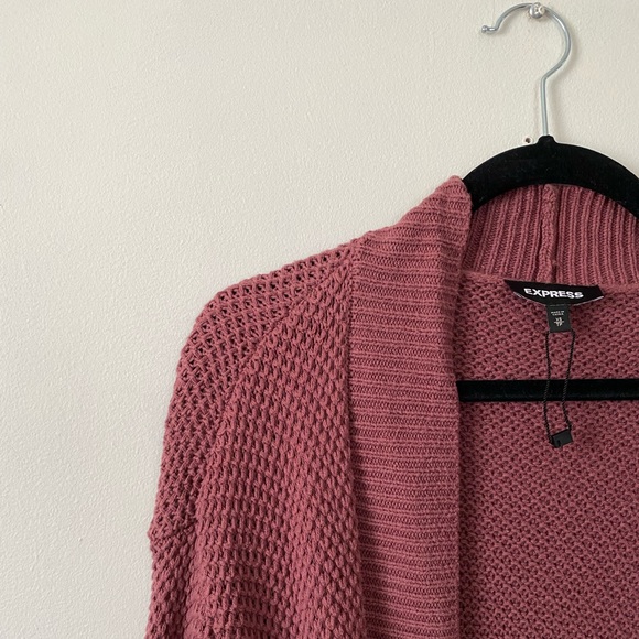 Express Sweaters - Blush Express Open Cardigan with 2 Front Pockets